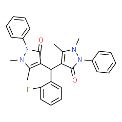 4,4-((2-fluorophenyl)methylene)bis(1,5-dimethyl-2-phenyl-1,2-dihydro-3H-pyrazol-3-one) picture