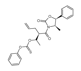 (4R,5S)-3-[(2R)-2((1R*)-1-(phenoxythiocarbonyloxy)ethyl)-1-oxo-4-pentenyl]-4-methyl-5-phenyl-2-oxazolidinone structure