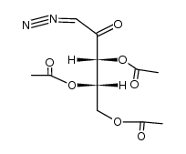 tri-O-acetyl-1-diazo-keto-L-threo-1-deoxy-[2]pentulose结构式