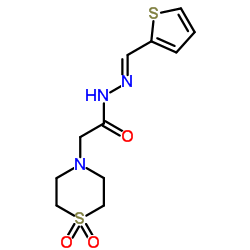 2-(1,1-Dioxido-4-thiomorpholinyl)-N'-[(E)-2-thienylmethylene]acetohydrazide结构式