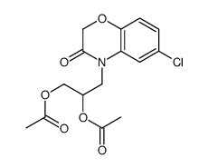 [2-acetyloxy-3-(6-chloro-3-oxo-1,4-benzoxazin-4-yl)propyl] acetate结构式