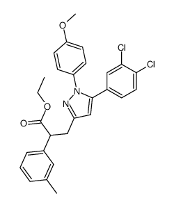 3-[5-(3,4-dichlorophenyl)-1-(4-methoxyphenyl)-1H-pyrazol-3-yl]-2-m-tolyl propionic acid ethyl ester Structure