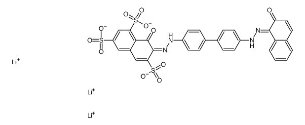 8-Hydroxy-7-((4'-((2-hydroxy-1-naphthalenyl)azo)(1,1'-biphenyl)-4-yl)azo)-1,3,6-naphthalenetrisulfonic acid, trilithium salt结构式