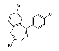 7-Bromo-5-(4-chlorophenyl)-1,3-dihydro-2H-1,4-benzodiazepin-2-one Structure