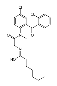 N-[2-[4-chloro-2-(2-chlorobenzoyl)-N-methylanilino]-2-oxoethyl]heptanamide结构式