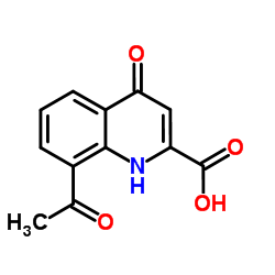 8-Acetyl-4-oxo-1,4-dihydro-quinoline-2-carboxylic acid Structure