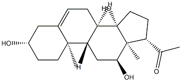 3β,12α,14β-Trihydroxypregn-5-en-20-one structure