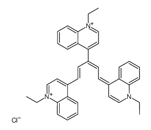 1,3-bis-(1-ethyl-quinolinium-4-yl)-5-(1-ethyl-1H-[4]quinolylidene)-penta-1,3-diene, dichloride结构式