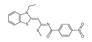 N-[2-[3-Ethyl-3H-benzothiazol-(2E)-ylidene]-1-methylsulfanyl-eth-(E)-ylidene]-4-nitro-benzamide Structure