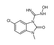 5-chloro-N-hydroxy-1-methyl-2-oxobenzimidazoline-3-carboxiimidamide结构式