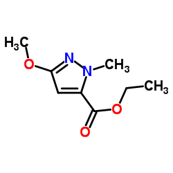 Ethyl 3-methoxy-1-methyl-1H-pyrazole-5-carboxylate结构式