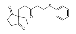 2-ethyl-2-(3-oxo-5-phenylsulfanylpentyl)cyclopentane-1,3-dione结构式