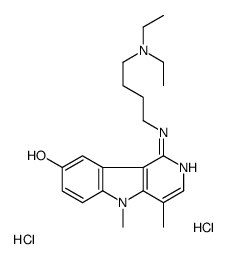 1-[4-(diethylamino)butylamino]-4,5-dimethylpyrido[4,3-b]indol-8-ol,dihydrochloride Structure