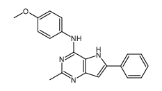 N-(4-methoxyphenyl)-2-methyl-6-phenyl-5H-pyrrolo[3,2-d]pyrimidin-4-amine结构式