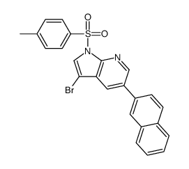 3-Bromo-1-[(4-methylphenyl)sulfonyl]-5-(2-naphthyl)-1H-pyrrolo[2, 3-b]pyridine结构式