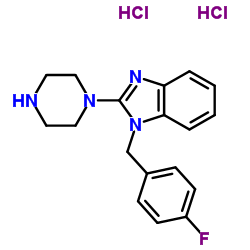 1-(4-Fluorobenzyl)-2-(1-piperazinyl)-1H-benzimidazole dihydrochloride Structure