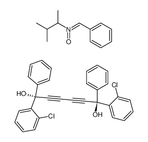 (R,R)-(-)-1,6-bis(o-chlorophenyl)-1,6-diphenylhexa-2,4-diyne-1,6-diol * (-)-(Z)-benzylidene-2-(3-methylbutyl)azane oxide结构式