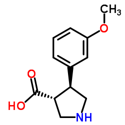 (3R,4S)-4-(3-Methoxyphenyl)-3-pyrrolidinecarboxylic acid Structure