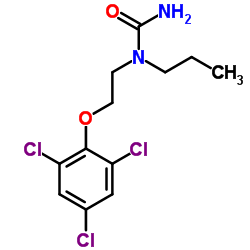 正丙基-N-[2-(2,4,6-三氯苯氧基)乙基]脲结构式