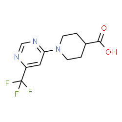 1-[6-(Trifluoromethyl)pyrimidin-4-yl]piperidine-4-carboxylic acid structure