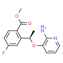 (R)-methyl 2-(1-(2-aminopyridin-3-yloxy)ethyl)-4-fluorobenzoate structure