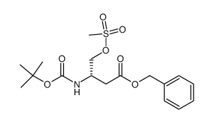 (S)-3-tert-Butoxycarbonylamino-4-methanesulfonyloxy-butyric acid benzyl ester结构式