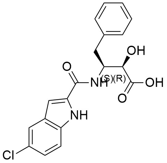 (2R,3S)-3-(5-chloro-1H-indole-2-carboxamido)-2-hydroxy-4-phenylbutanoic acid Structure