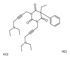 1,3-bis[4-(diethylamino)but-2-ynyl]-5-ethyl-5-phenyl-1,3-diazinane-2,4,6-trione,dihydrochloride结构式