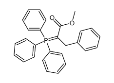 3-Phenyl-2-triphenylphosphoranyliden-propionsaeuremethylester结构式