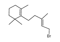 (E)-3-methyl-5-(2',6',6'-trimethylcyclohex-1'-enyl)pent-2-enyl bromide结构式