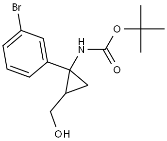 tert-butyl 1-(3-bromophenyl)-2-(hydroxymethyl)cyclopropylcarbamate结构式