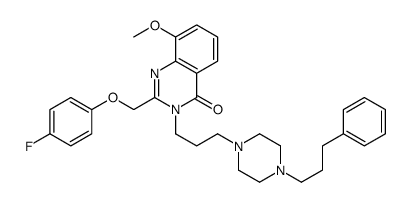 4(3H)-Quinazolinone,2-[(4-fluorophenoxy)methyl]-8-methoxy-3-[3-[4-(3-phenylpropyl)-1-piperazinyl]propyl]-结构式