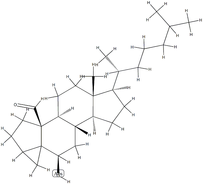 6β-Hydroxy-3,5-cyclocholestan-19-al结构式