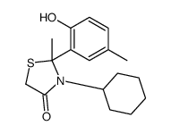 3-cyclohexyl-2-(2-hydroxy-5-methylphenyl)-2-methyl-1,3-thiazolidin-4-one Structure