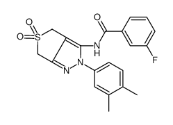 N-[2-(3,4-dimethylphenyl)-5,5-dioxo-4,6-dihydrothieno[3,4-c]pyrazol-3-yl]-3-fluorobenzamide结构式