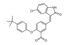 3-[[4-(4-tert-butylphenoxy)-3-nitrophenyl]methylidene]-5-chloro-1H-indol-2-one结构式