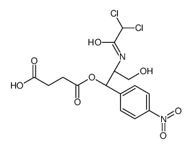 Succinic acid hydrogen 1-[(2R,3R)-3-(4-nitrophenyl)-2-(dichloroacetylamino)-1-hydroxypropan-3-yl] ester结构式