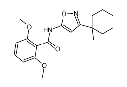 2,6-dimethoxy-N-[3-(1-methylcyclohexyl)-1,2-oxazol-5-yl]benzamide结构式