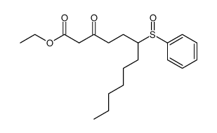 ethyl 3-oxo-6-phenylsulphinyldodecanoate结构式