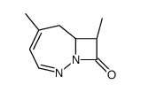 (7R,8R)-5,8-dimethyl-1,2-diazabicyclo[5.2.0]nona-2,4-dien-9-one结构式