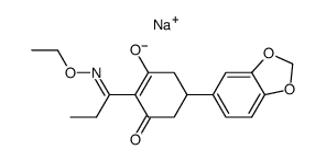 Sodium salt of 2-[1-(ethoxyimino)propyl]-3-hydroxy-5-(3,4-methylenedioxyphenyl)cyclohex-2-en-1-one Structure