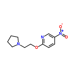 5-Nitro-2-[2-(1-pyrrolidinyl)ethoxy]pyridine Structure