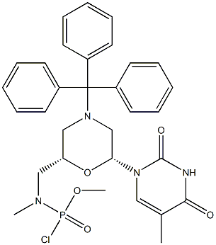 ((2S,6R)-6-(5-Methyl-2,4-dioxo-3,4-dihydropyrimidin-1(2H)-yl)-4-tritylmorpholin-2-yl)methyl picture