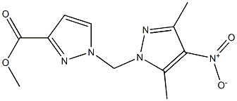 methyl 1-[(3,5-dimethyl-4-nitro-1H-pyrazol-1-yl)methyl]-1H-pyrazole-3-carboxylate Structure