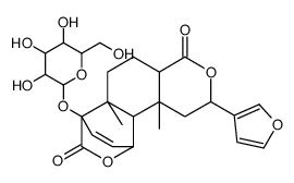 2-(furan-3-yl)-6a,10b-dimethyl-4,12-dioxo-1,4a,5,6,6a,10,10a,10b-octahydro-2h-10,7-(epoxymethano)benzo[f]isochromen-7(4h)-yl hexopyranoside结构式