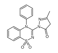 2-(1,1-dioxo-4-phenyl-1λ6,2,4-benzothiadiazin-3-yl)-5-methyl-4H-pyrazol-3-one Structure