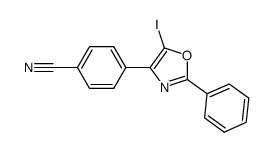 4-(5-iodo-2-phenyl-1,3-oxazol-4-yl)benzonitrile结构式