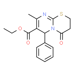 Ethyl 8-methyl-4-oxo-6-phenyl-3,4-dihydro-2H,6H-pyrimido[2,1-b][1,3]thiazine-7-carboxylate结构式