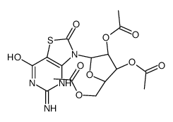 5-amino-3-(2,3,5-tri-O-acetyl-beta-ribofuranosyl)thiazolo(4,5-d)pyrimidine-2,7-dione Structure