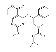 ethyl 4-[2-[methyl-[(2-methylpropan-2-yl)oxycarbonyl]amino]-1-phenylethoxy]-2-methylsulfanylpyrimidine-5-carboxylate Structure